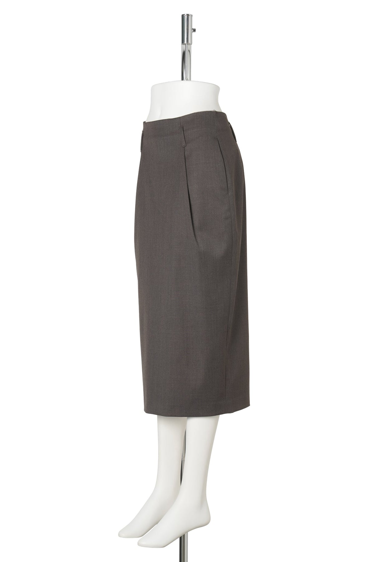 WOOL PENCIL SKIRT / BROWN