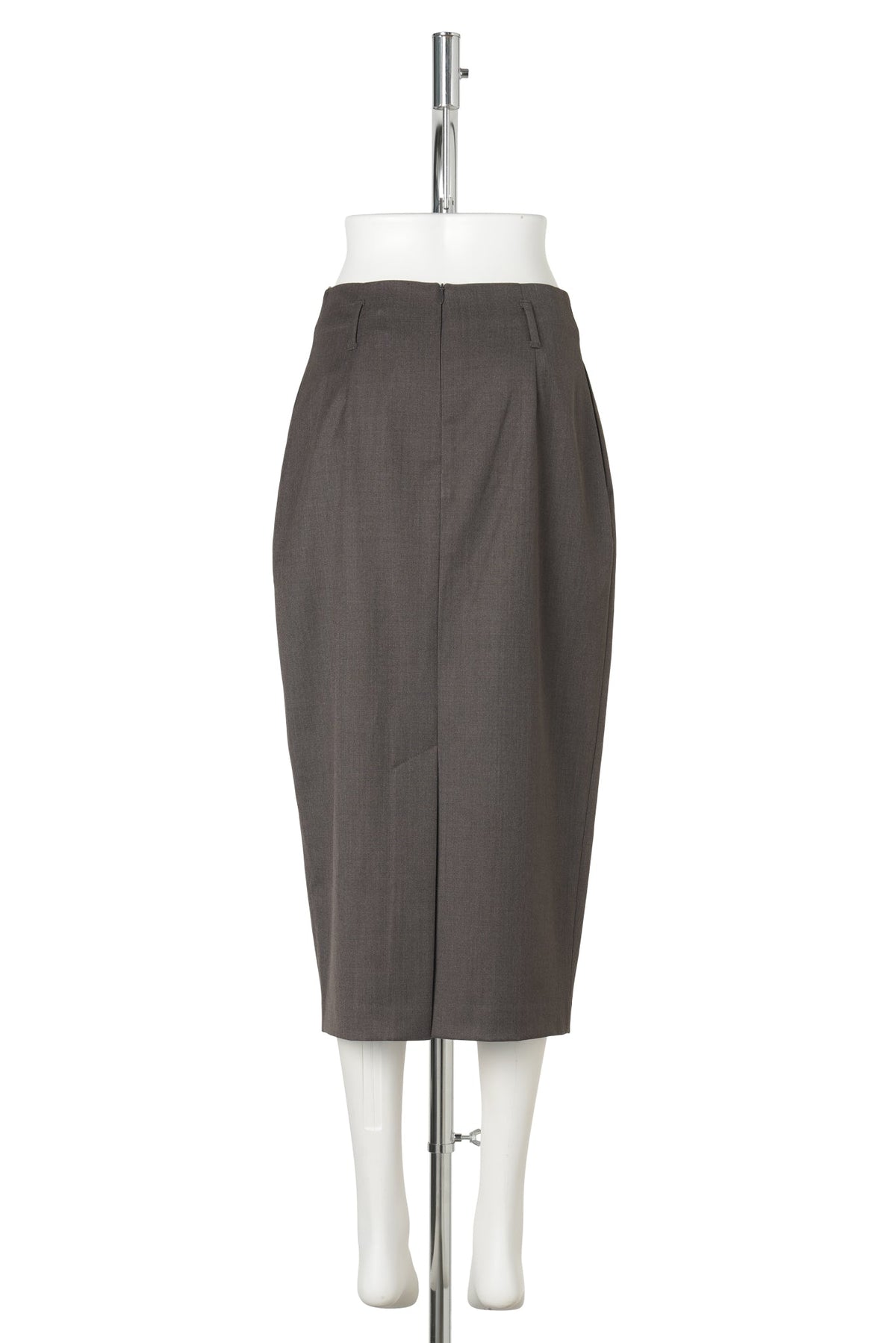 WOOL PENCIL SKIRT / BROWN