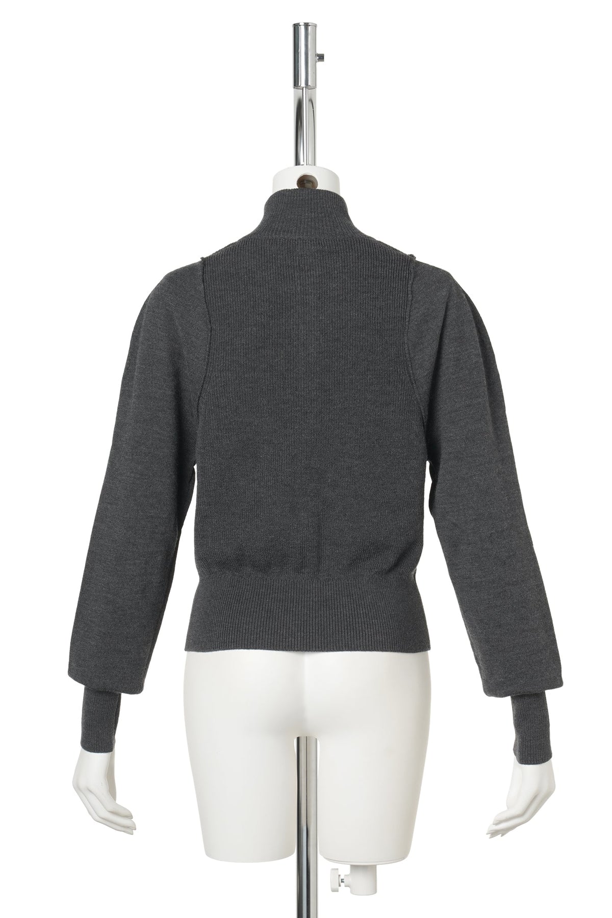 BLOCKING BUTTON UP CARDIGAN / CHARCOAL