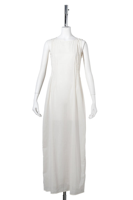 PINTUCK DRESS / IVORY