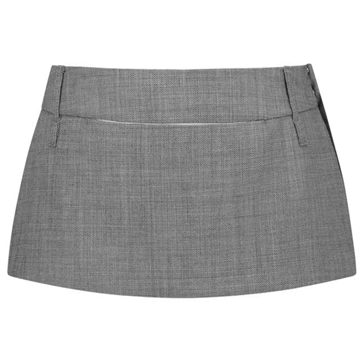 APRON MINI LAYERED SKIRT / GREY BEIGE