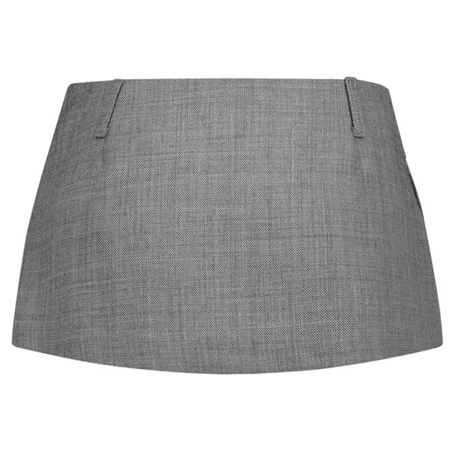 APRON MINI LAYERED SKIRT / GREY BEIGE