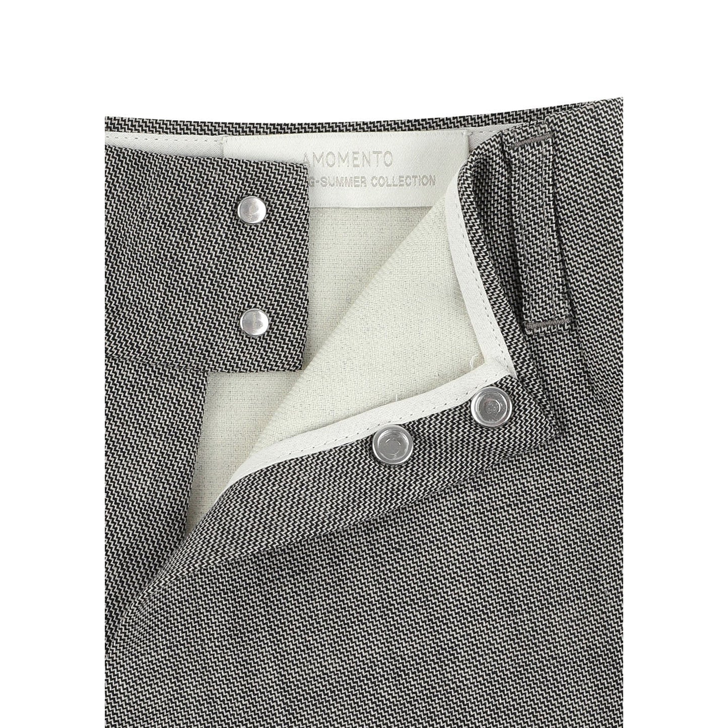APRON MINI LAYERED SKIRT / GREY BEIGE