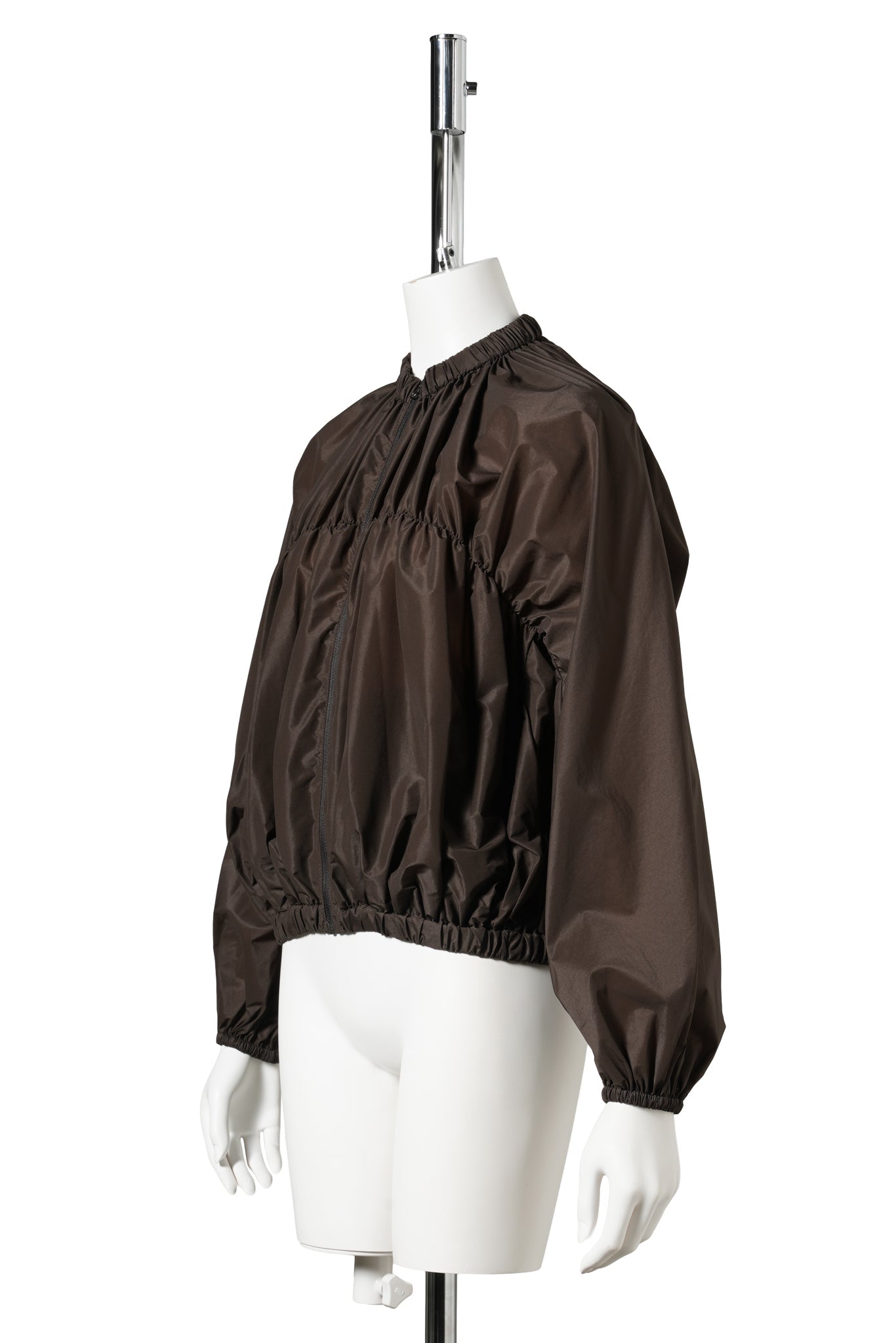 NYLON SHIRRING JUMPER / BROWN