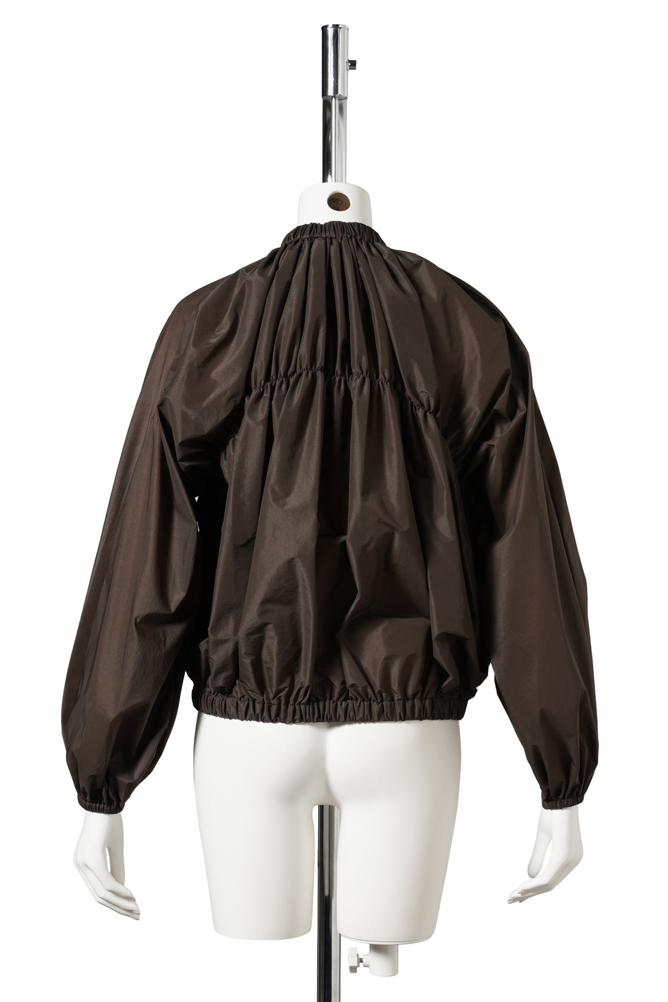 NYLON SHIRRING JUMPER / BROWN