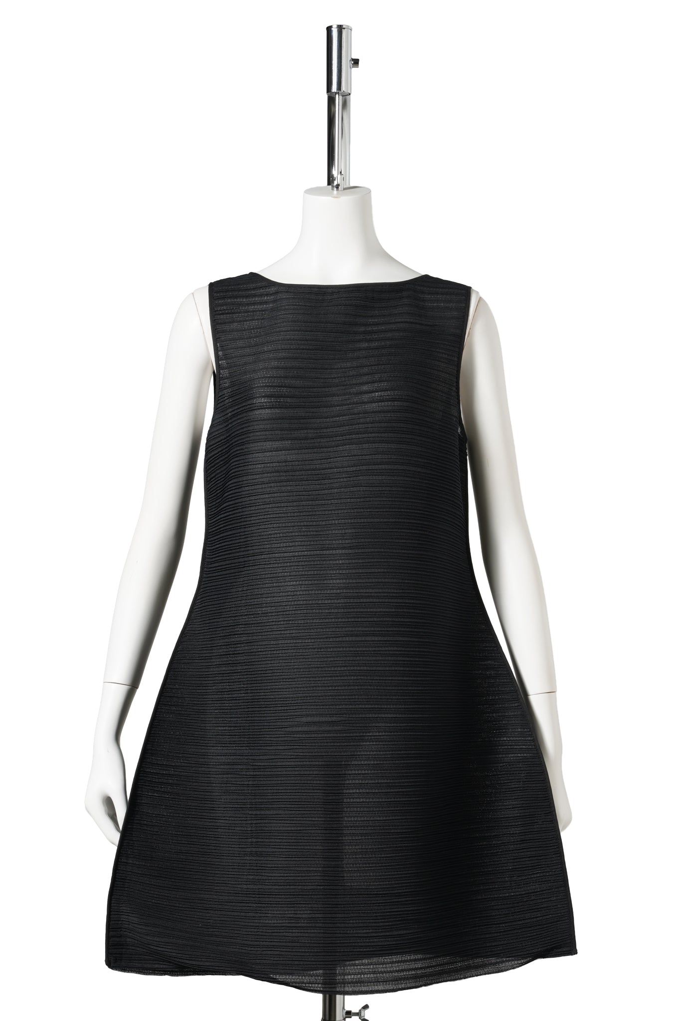 PLEATS HOURGLASS MINI DRESS / BLACK