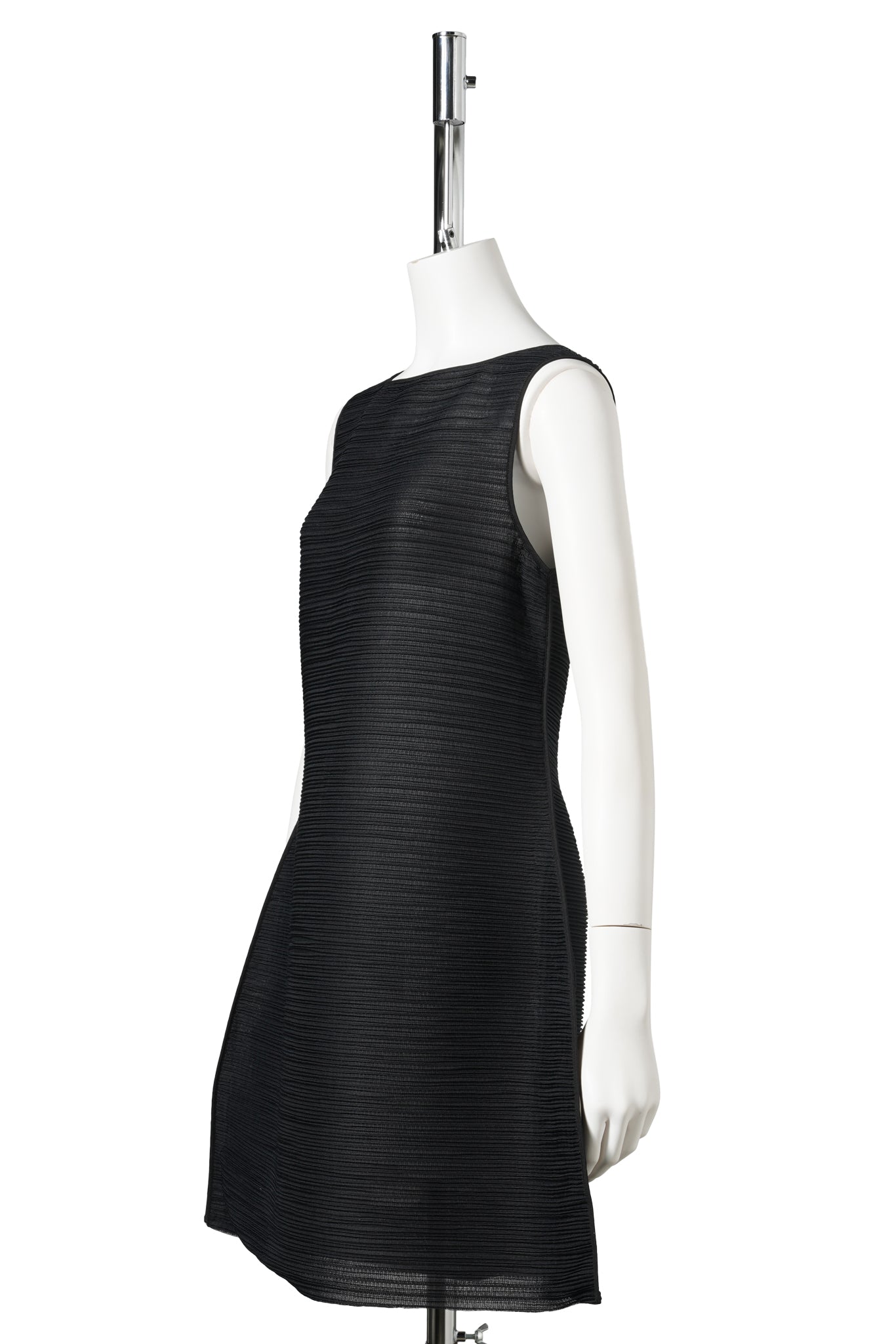 PLEATS HOURGLASS MINI DRESS / BLACK