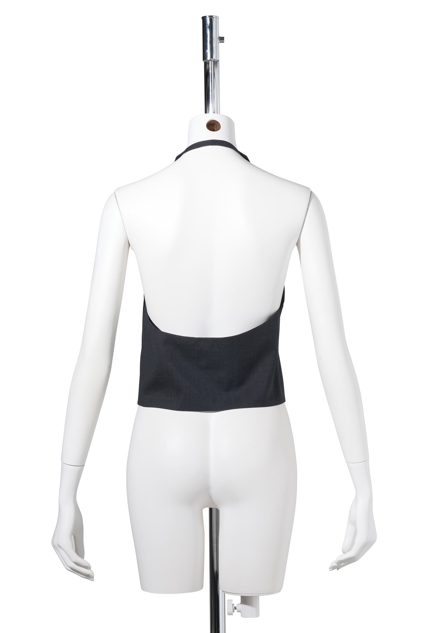 WOOL HALTERNECK TOP / CHARCOAL