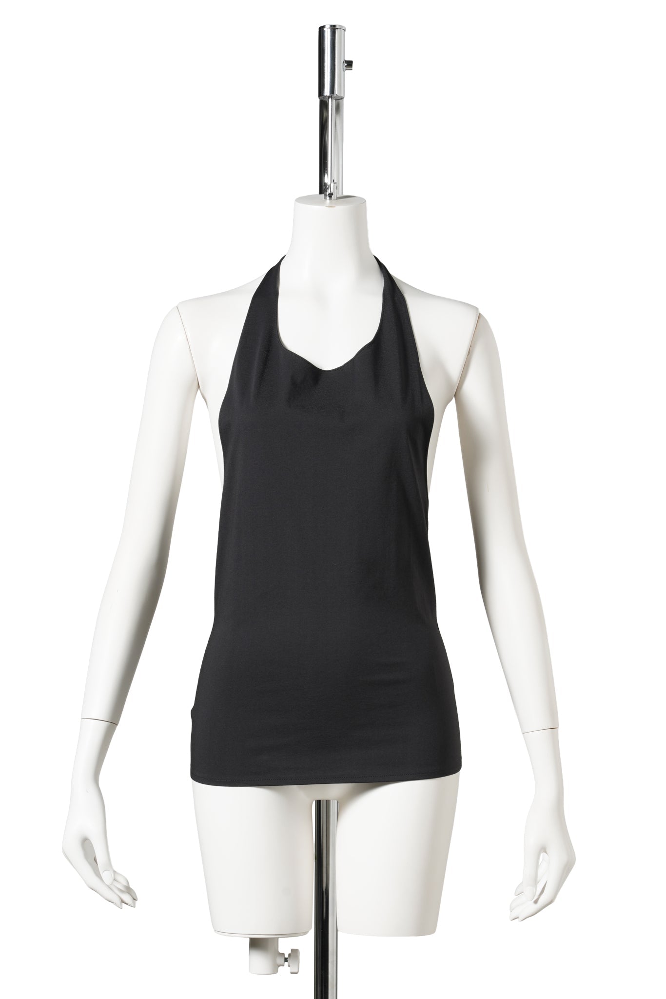 JERSEY HALTER NECK TOP / CHARCOAL