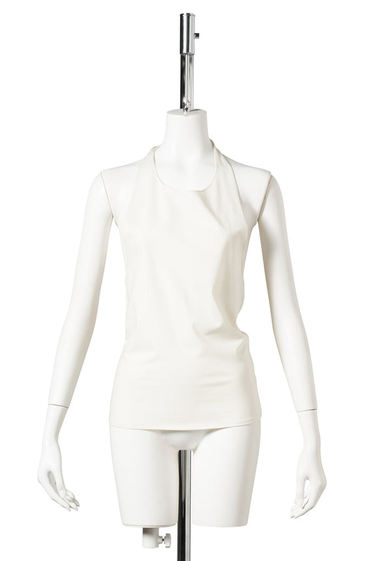JERSEY HALTER NECK TOP / IVORY