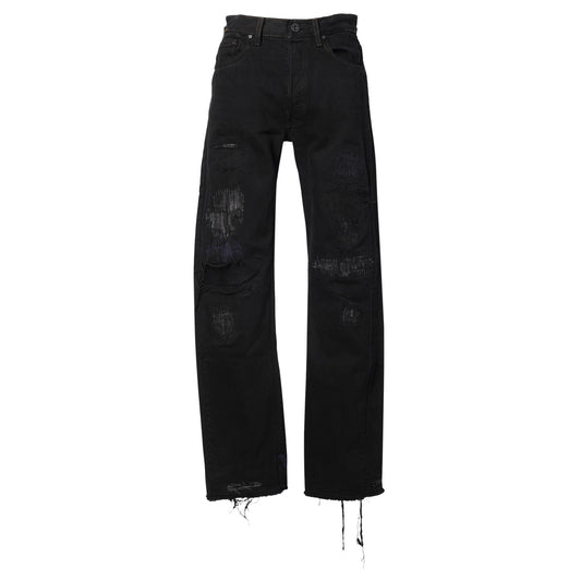 VINTAGE REPAIR DENIM BLACK OVERDYE / BLACK