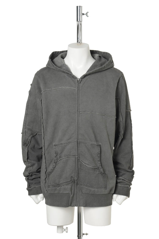 SCRAP KNIT / ZIP UP / CHARCOAL