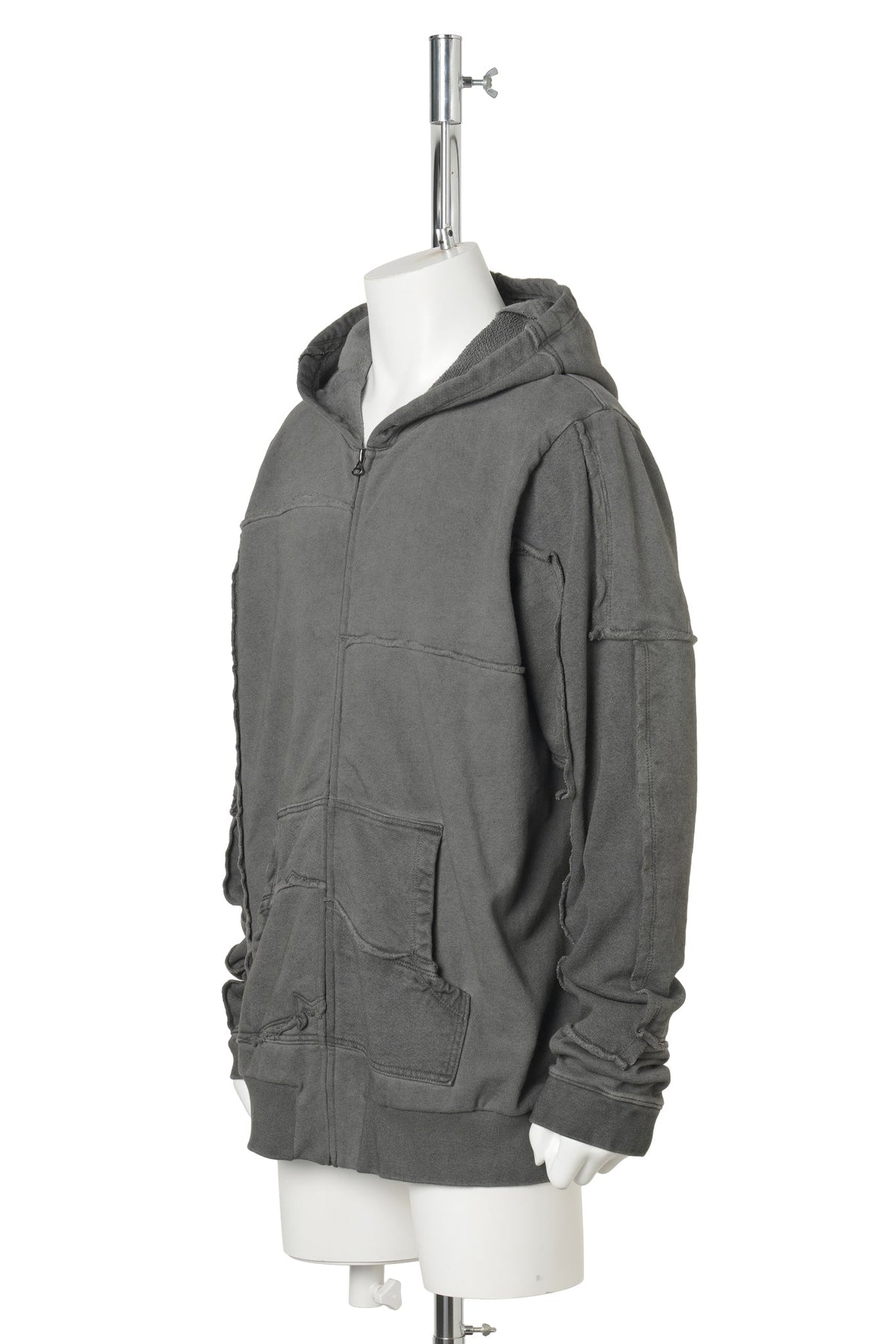 SCRAP KNIT / ZIP UP / CHARCOAL