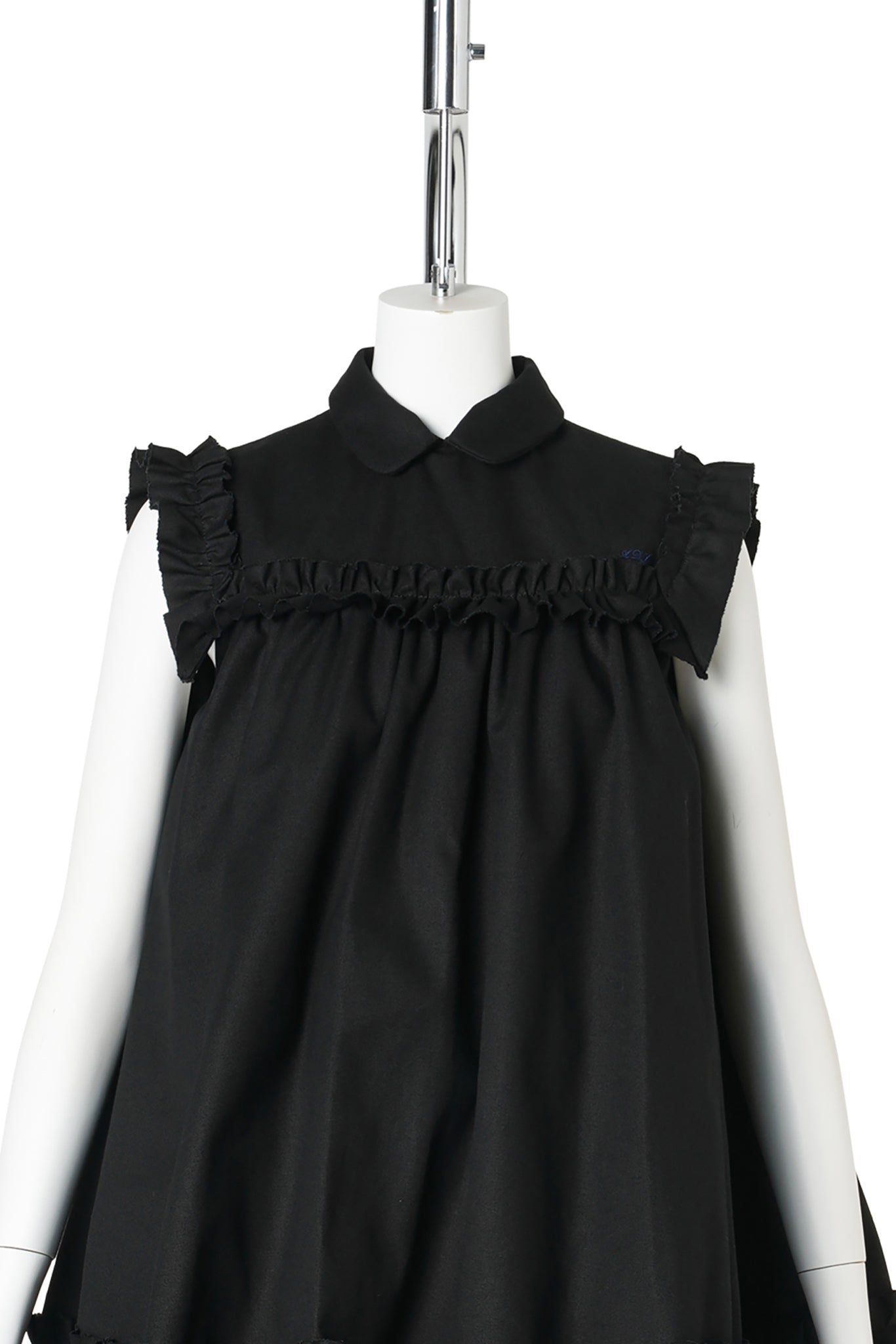 CHILDHOOD FRILLED-MINI DRESS / BLACK