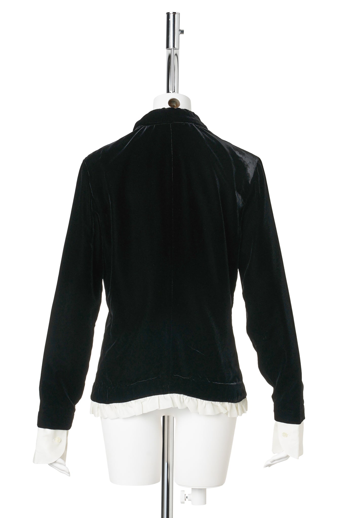 FRILLED COLLAR JACKET / BLACK