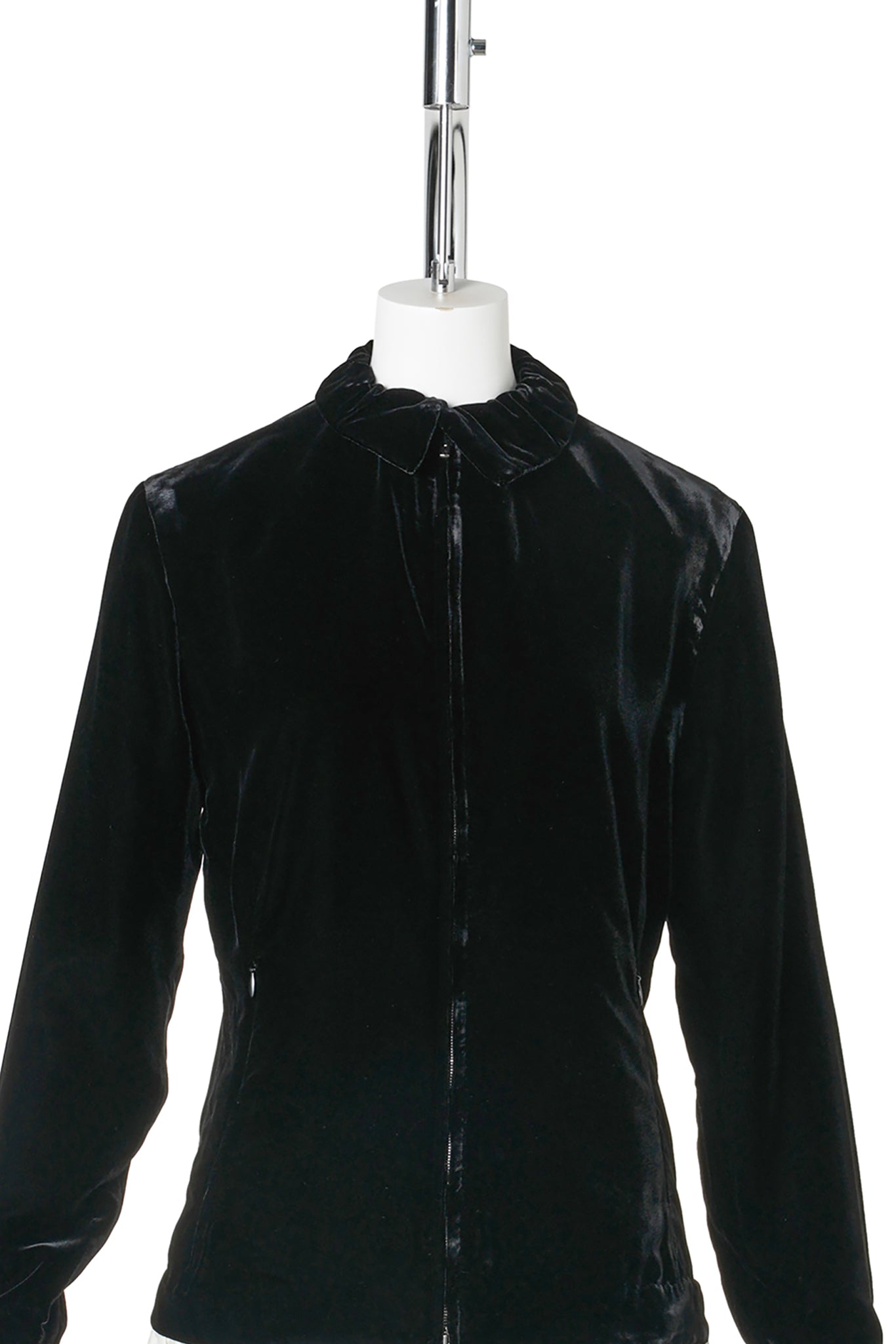 FRILLED COLLAR JACKET / BLACK