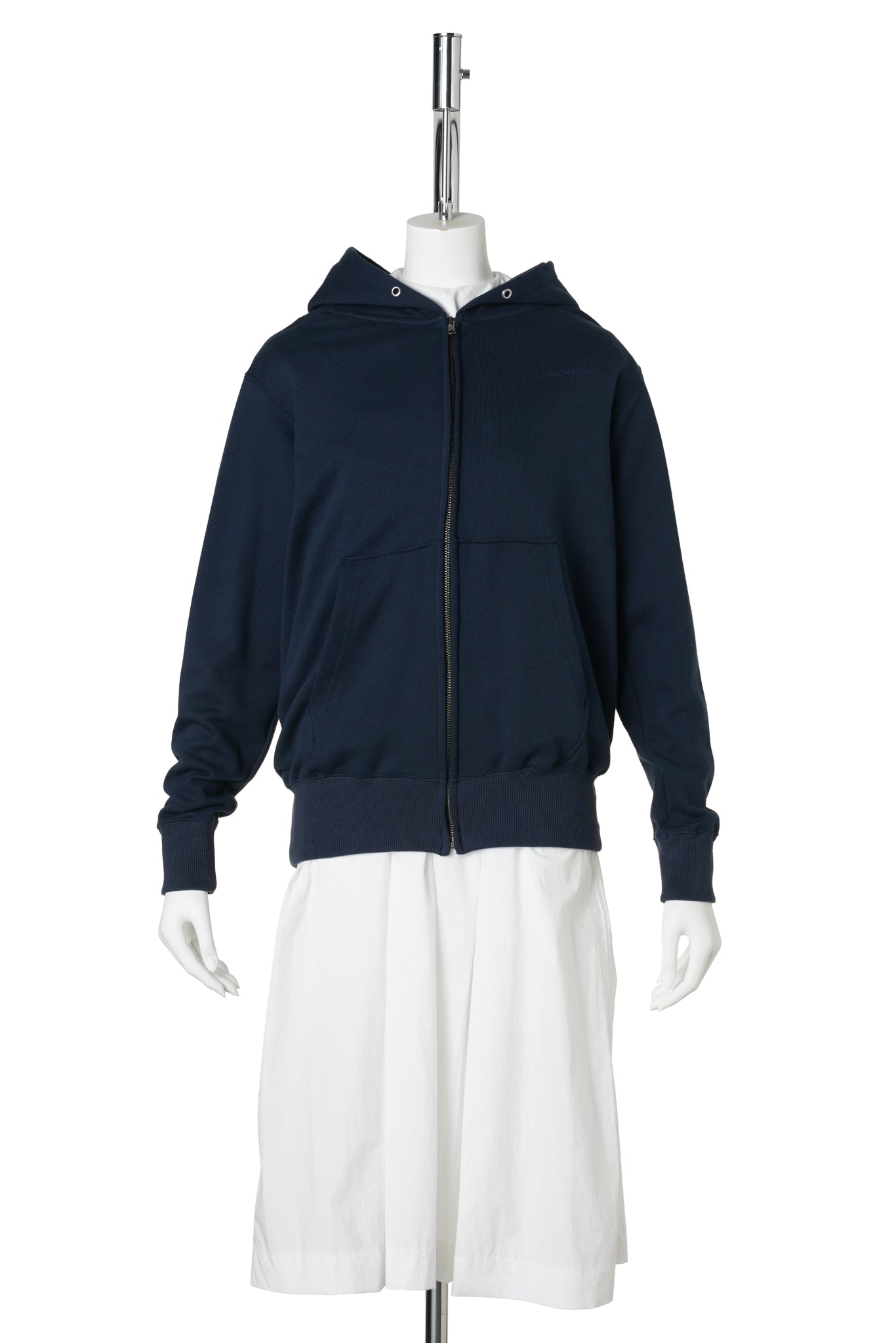 DOCKING PLATED COLLAR ONE-PIECE / NAVY/WHITE