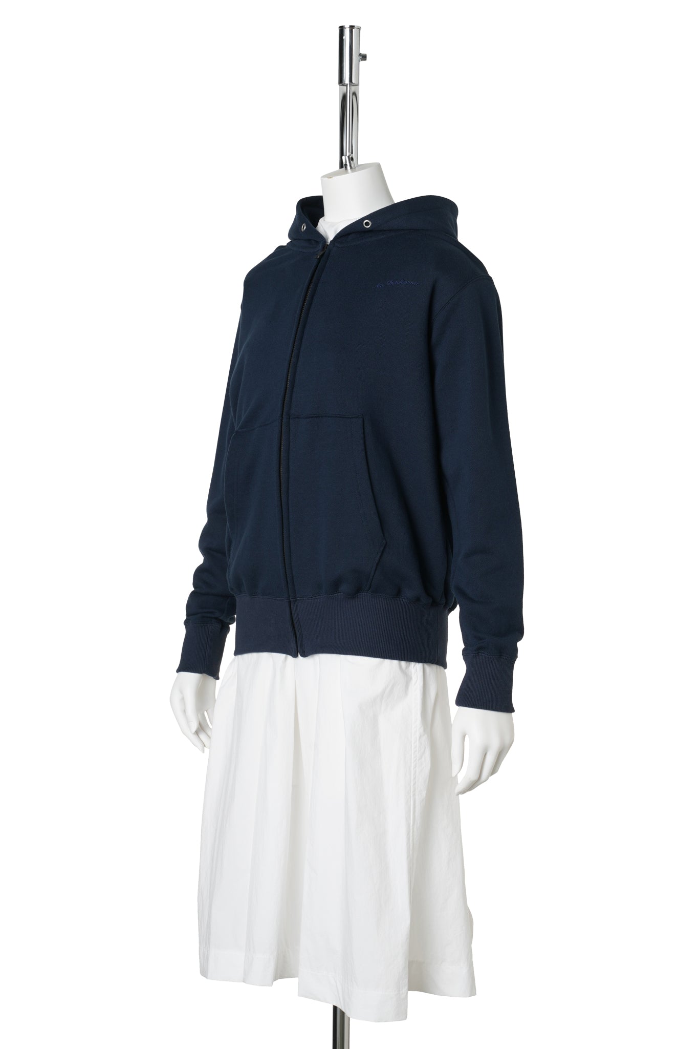 DOCKING PLATED COLLAR ONE-PIECE / NAVY/WHITE