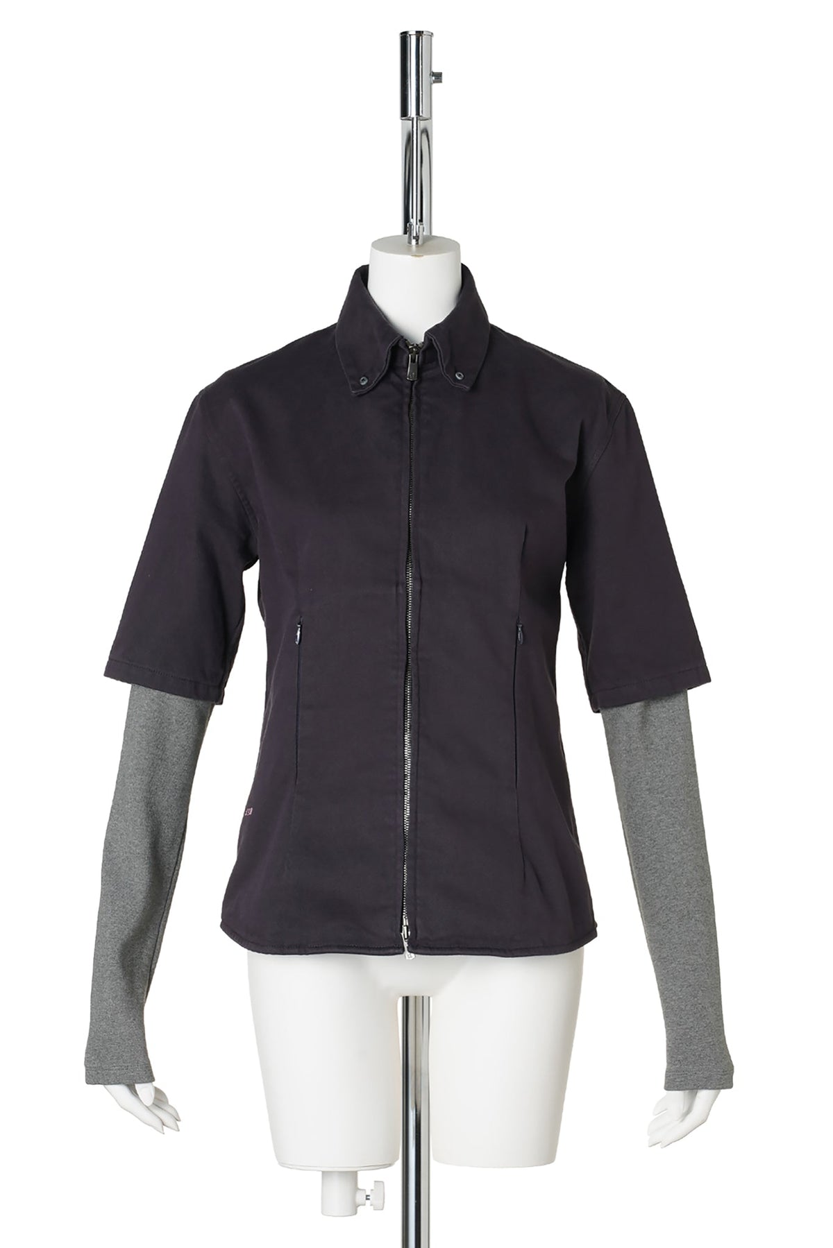 SHIRT WITH LONG SLEEVE / PUEPLE/GRAY