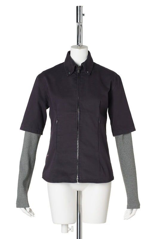 SHIRT WITH LONG SLEEVE / PUEPLE/GRAY