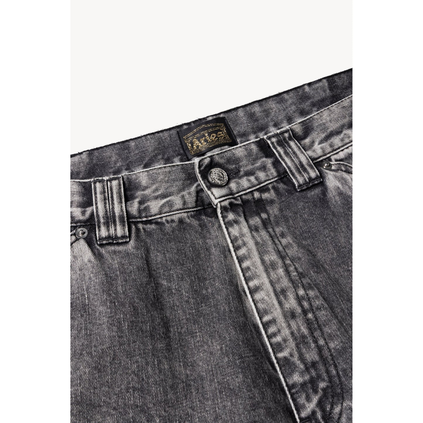 ACID WASH DENIM CARPENTER JEAN / BLACK