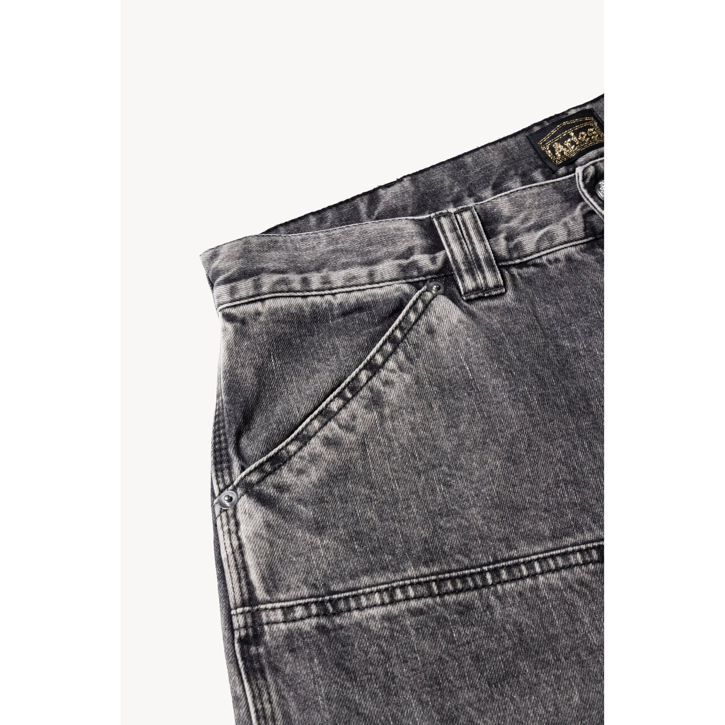 ACID WASH DENIM CARPENTER JEAN / BLACK