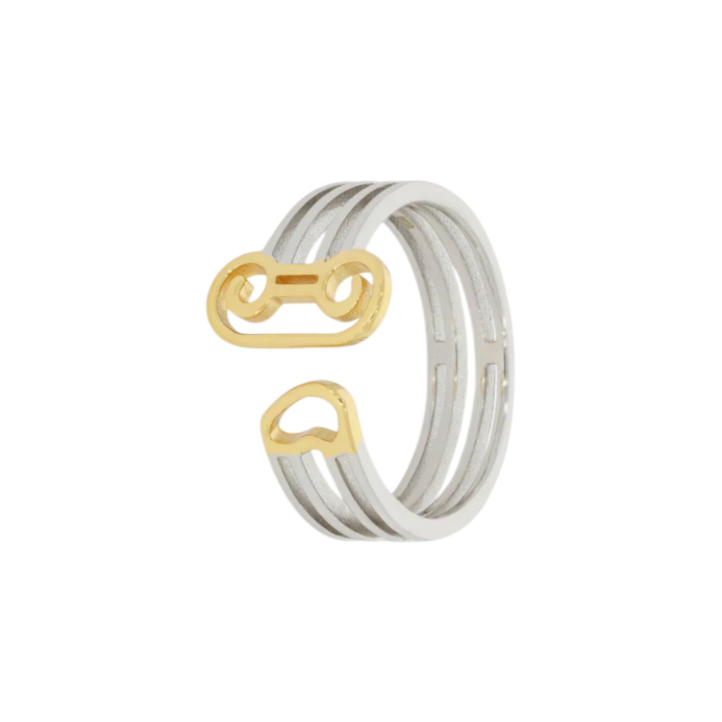 COLUMN RING / SILVER/GOLD