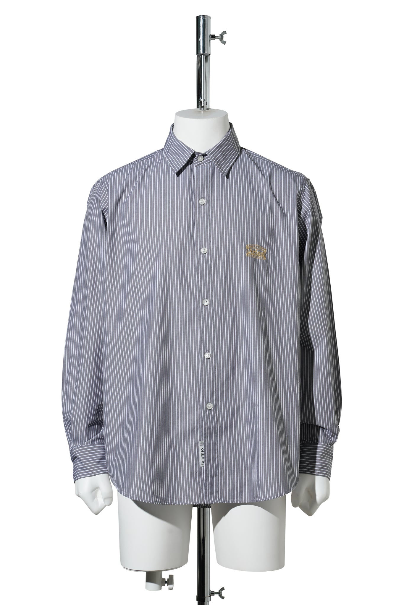STRIPE POPLIN CLASSIC SHIRT / GREY
