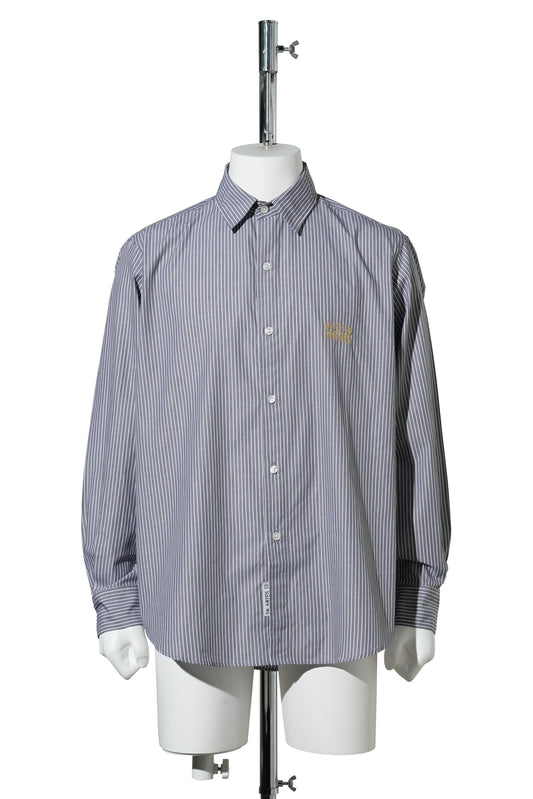 STRIPE POPLIN CLASSIC SHIRT / GREY