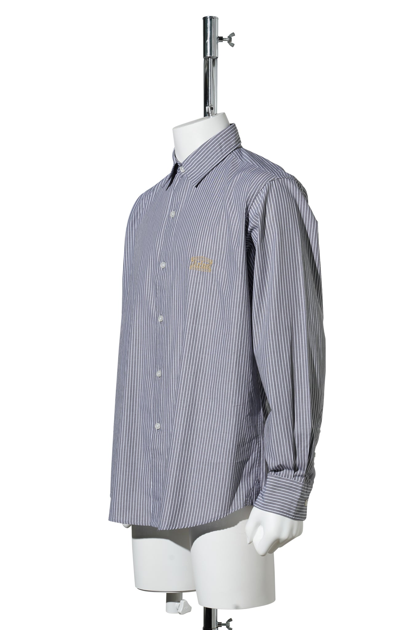 STRIPE POPLIN CLASSIC SHIRT / GREY