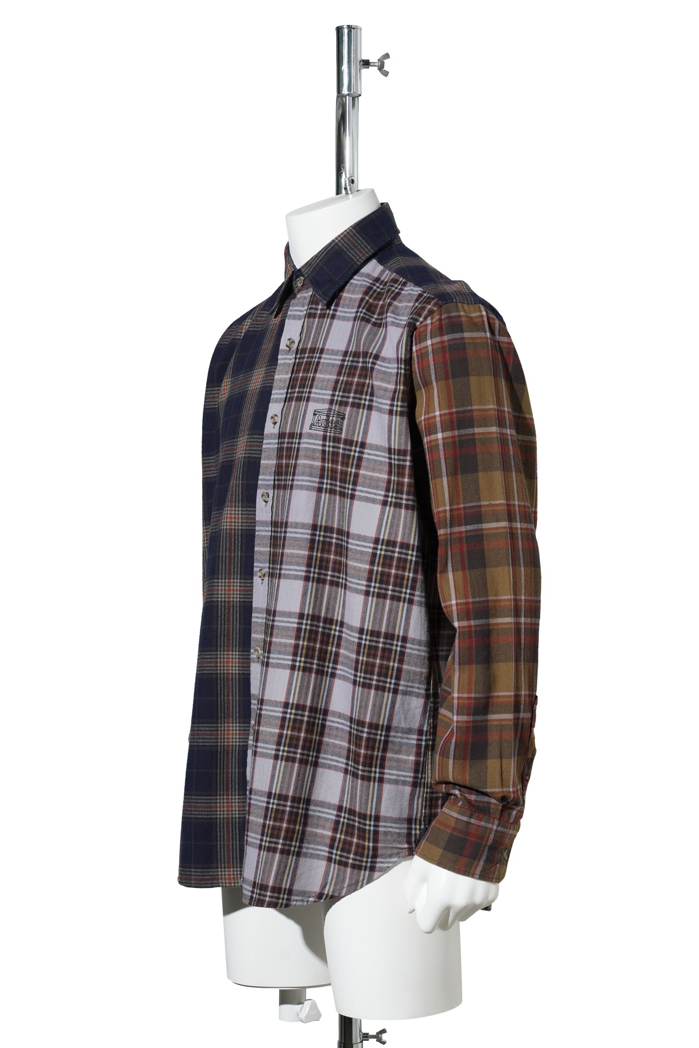 OVERDYED PATCHWORK LS SHIRT / PURPLE