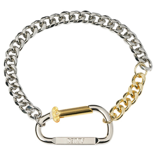 COLUMN CARABINER SILVER NECKLACE / SILVER