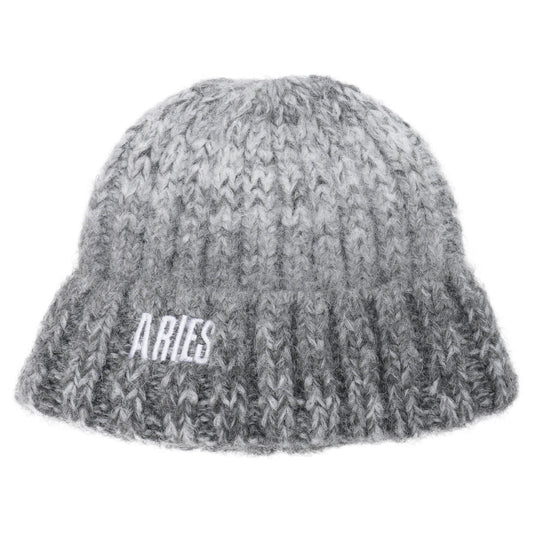 SPACE DYE RIB KNIT BEANIE / GREY