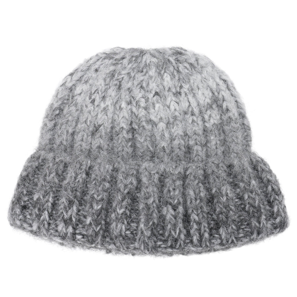 SPACE DYE RIB KNIT BEANIE / GREY