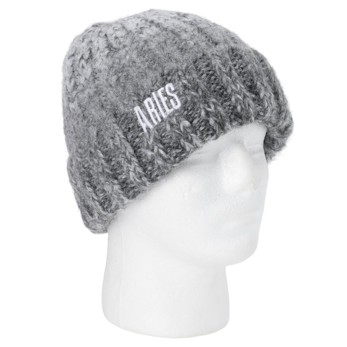 SPACE DYE RIB KNIT BEANIE / GREY
