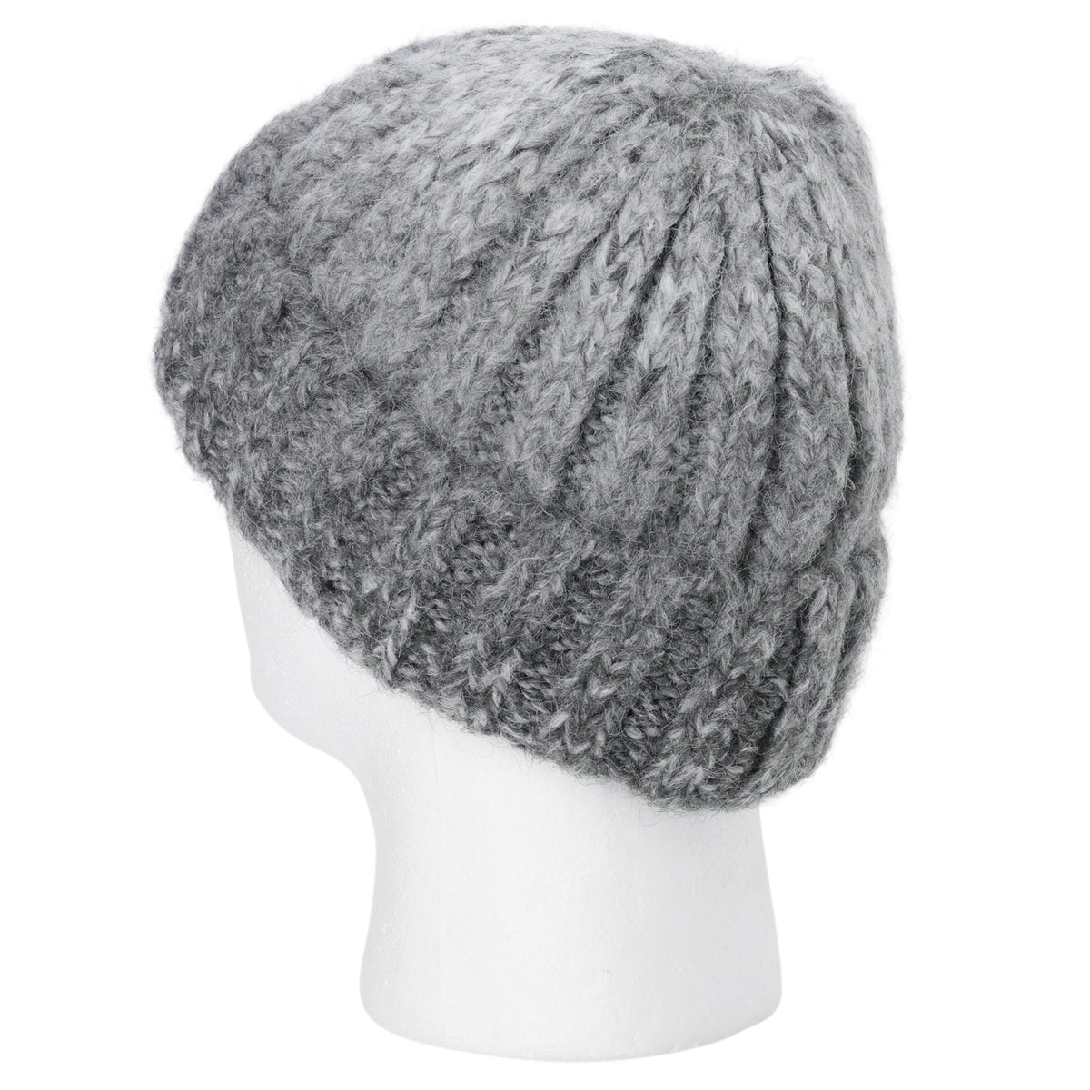 SPACE DYE RIB KNIT BEANIE / GREY