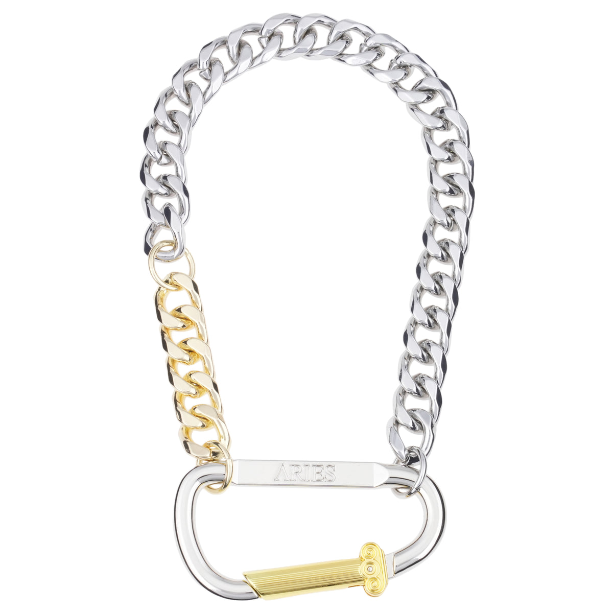 COLUMN CARABINER SILVER NECKLACE / SILVER
