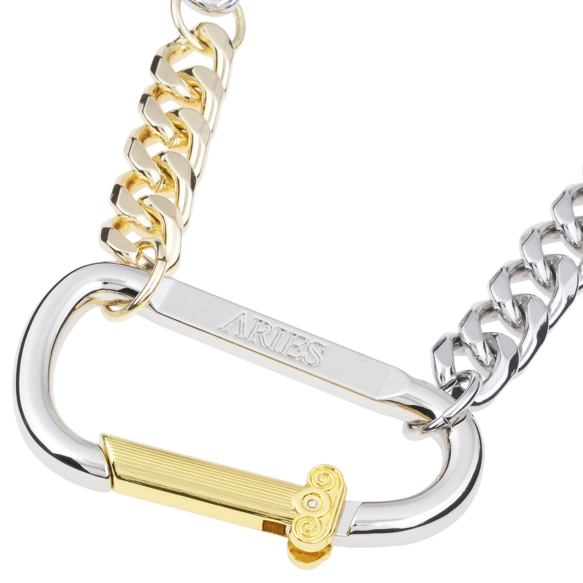 COLUMN CARABINER SILVER NECKLACE / SILVER