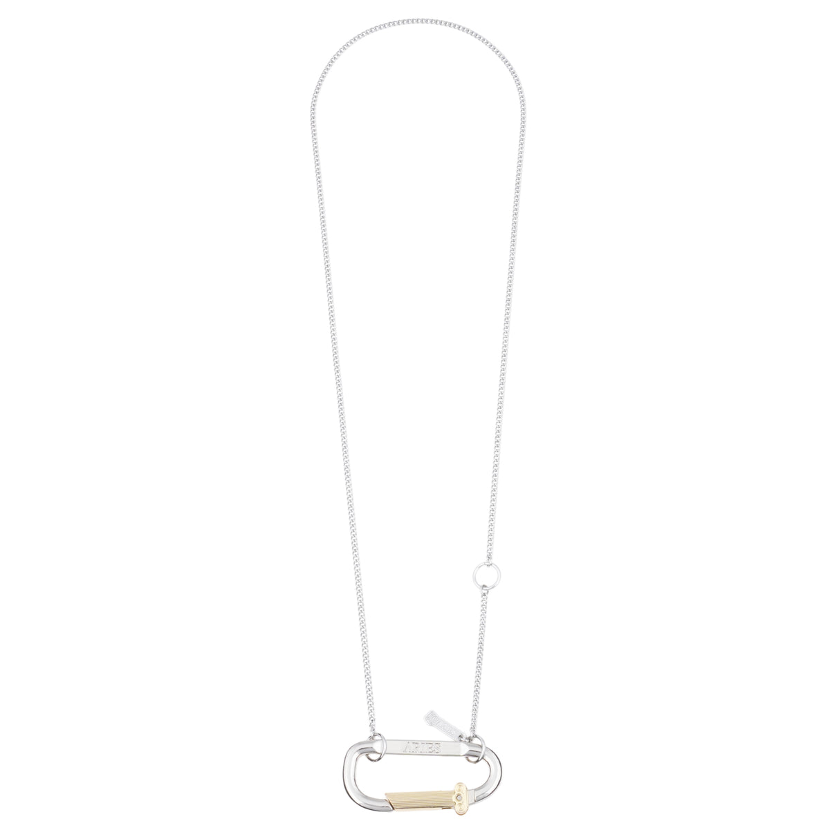 MINI CARABINER CHAIN NECKLACE / SILVER