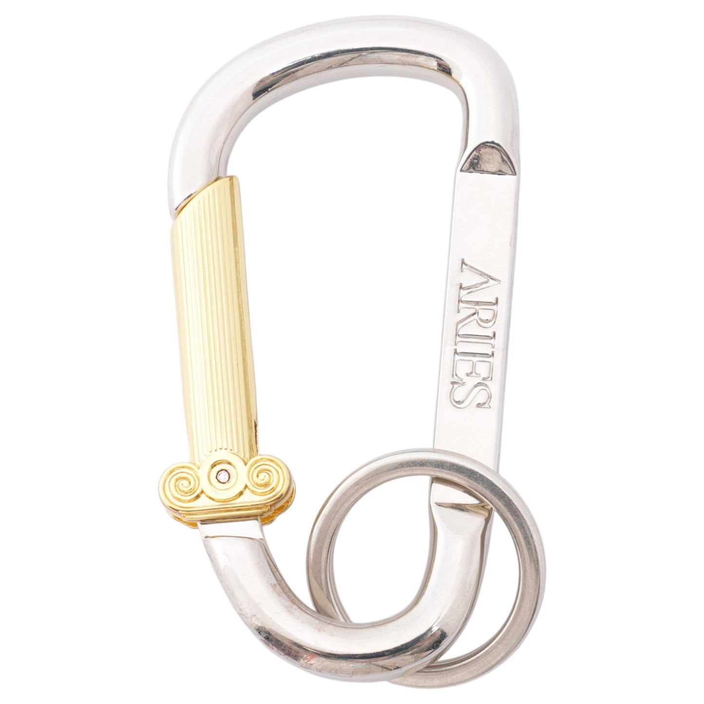 COLUMN CARABINER COW PRINT PONY KEYCHAIN / PINK