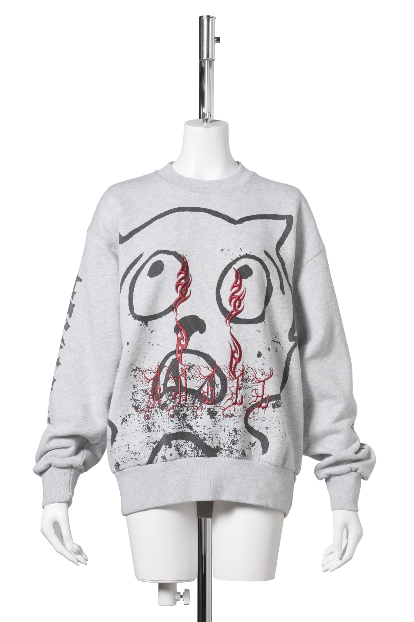 MEOWHARISHI EMBROIDERED SWEAT / GREY MARL