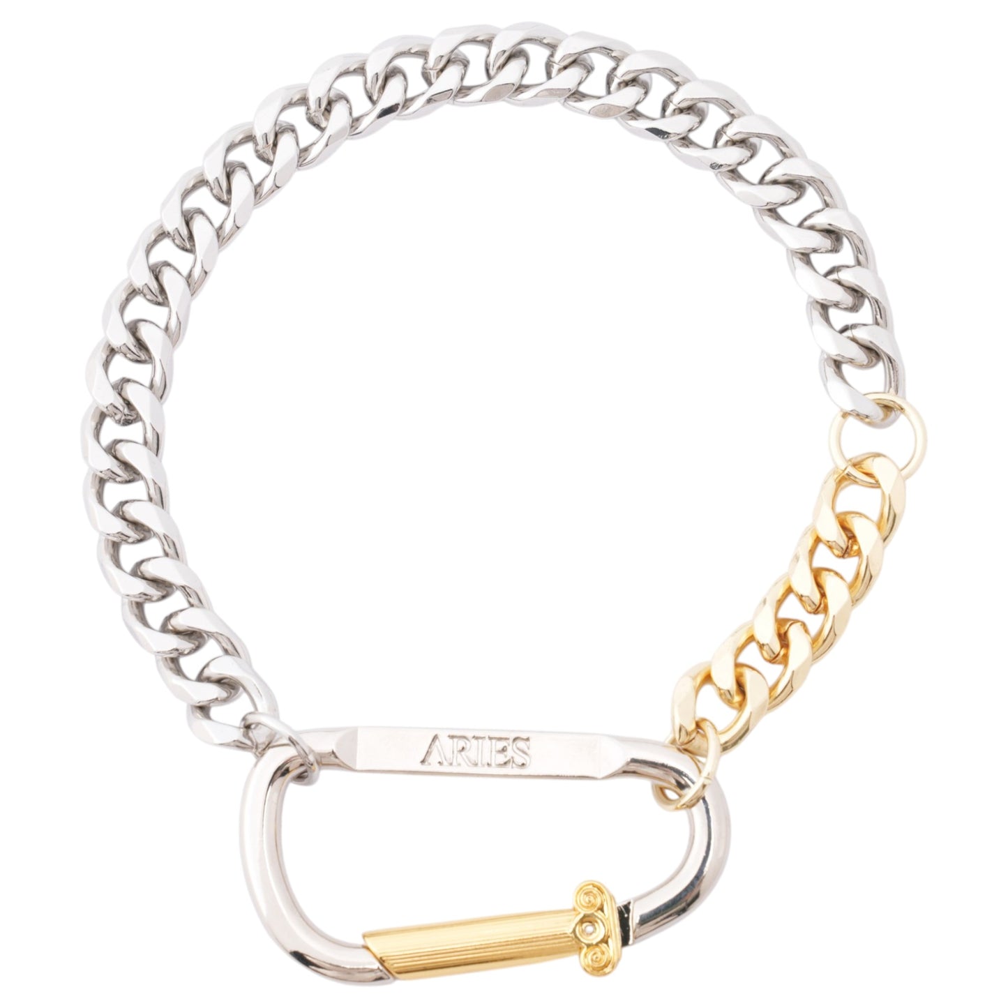 COLUMN CARABINER SILVER NECKLACE / SILVER