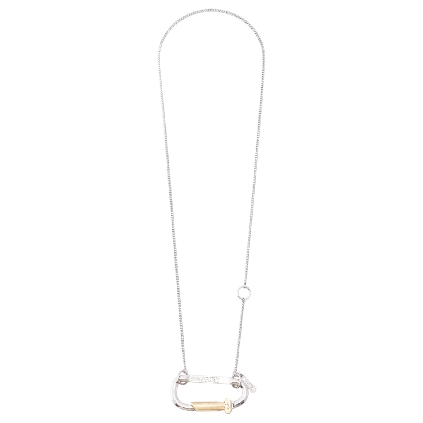 MINI CARABINER CHAIN NECKLACE / SILVER