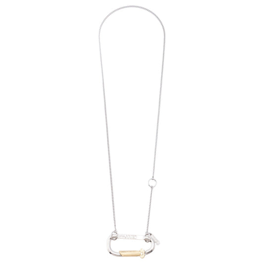 MINI CARABINER CHAIN NECKLACE / SILVER