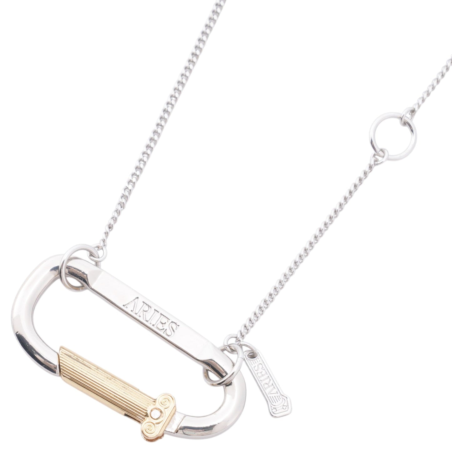 MINI CARABINER CHAIN NECKLACE / SILVER