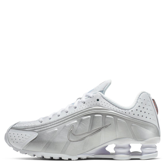 WMNS SHOX R4 / 101:WHITE/WHITE-METALLIC SILVER