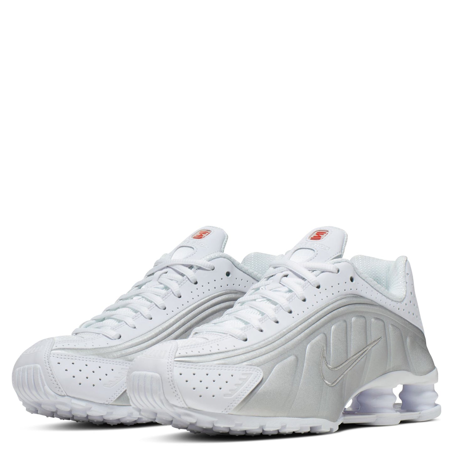 WMNS SHOX R4 / 101:WHITE/WHITE-METALLIC SILVER