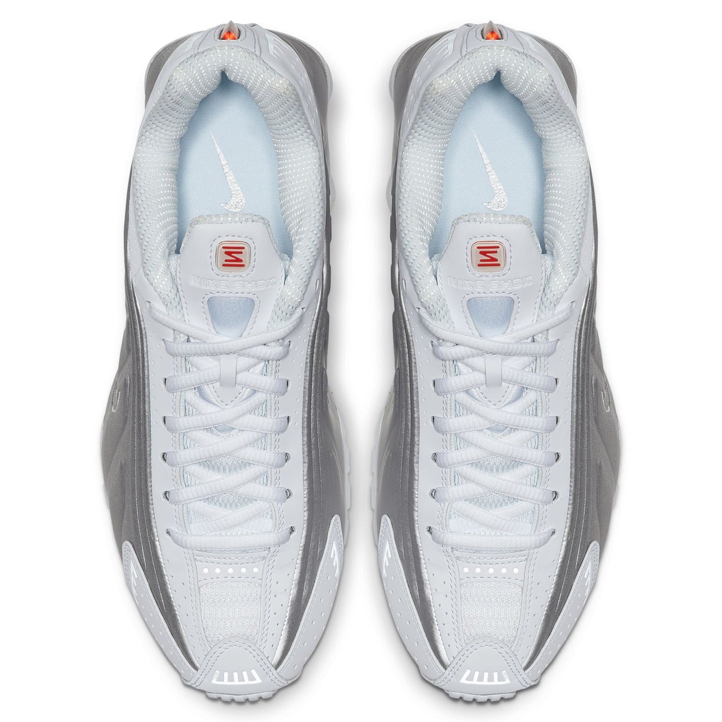 WMNS SHOX R4 / 101:WHITE/WHITE-METALLIC SILVER