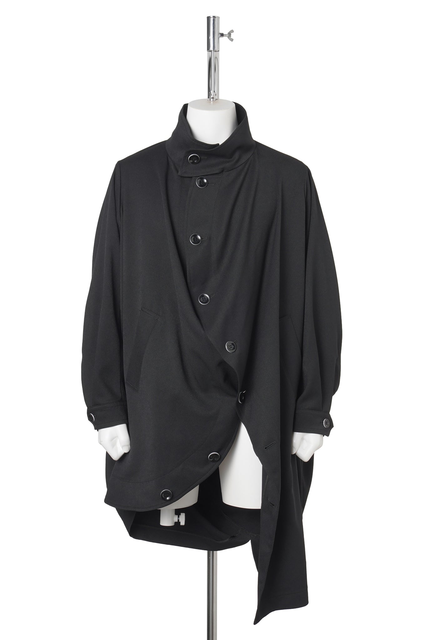 BALL STAND COLLAR COAT / BLACK