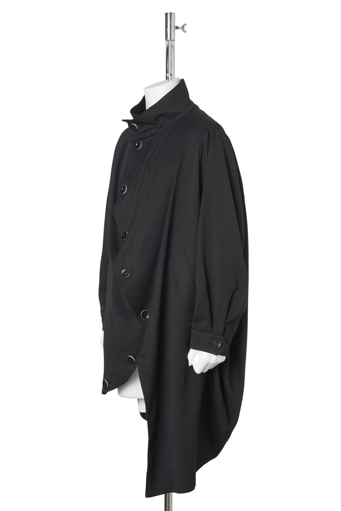 BALL STAND COLLAR COAT / BLACK